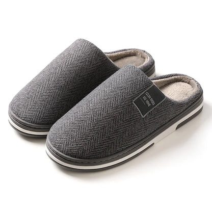 Men's Winter Warm Cotton Slippers - Couples Flats Non-Slip Indoor Slides (Large Size 40-51)