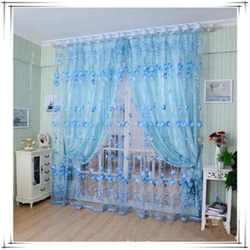 Modern Purple Tulle Curtains - 200x100cm Sheer Voile Drapes - Shello's Creative Boutique