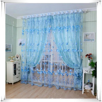 Modern Purple Tulle Curtains - 200x100cm Sheer Voile Drapes - Shello's Creative Boutique