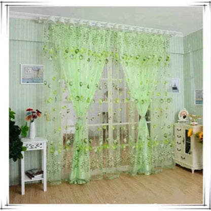 Beeinch Floral Tulle Curtains - Modern Sheer Window Panels for Living Room & Bedroom - Shello's Creative Boutique