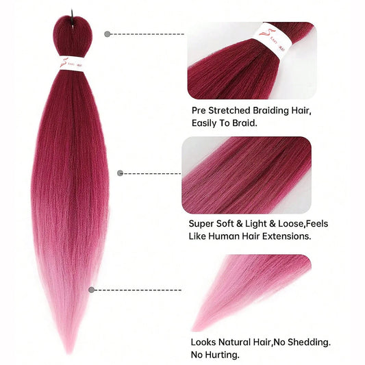 Pre-Stretched Jumbo Braiding Hair 26 Inch - Synthetic Afro Crochet Braids