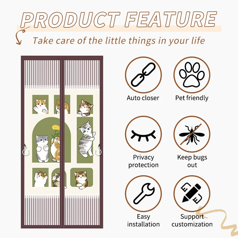 Magnetic Screen Door Curtain - Self-Adhesive Hands-Free Mesh with Fresh Air Ventilation - Shello's Creative Boutique