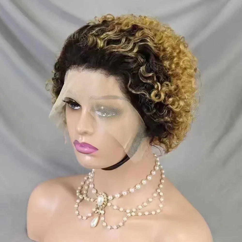 Pixie Cut Short Bob Wig - 100% Human Hair 13x4 Transparent Lace Frontal Wig - Shello's Creative Boutique