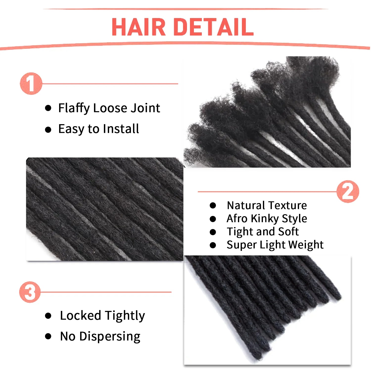 Dreadlocks Extensions Synthetic Dreads Hair  Reggae Hip-hop Synthetic Afro Kinky Style Locs Extensions For Men/Women - Shello's Creative Boutique