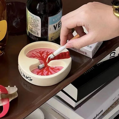 Pink Lung Ashtray – Funny Resin Desktop Cigarette Ash Tray