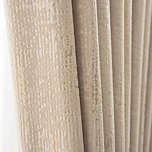 The New Simple Curtains for Living Dining Room Bedroom and Modern Beige Bronzing Flannel Thickened Shading Velvet Light Luxury