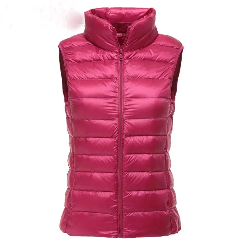 Women's Ultra Light Down Vest – Slim Sleeveless Windproof Gilet Jacket