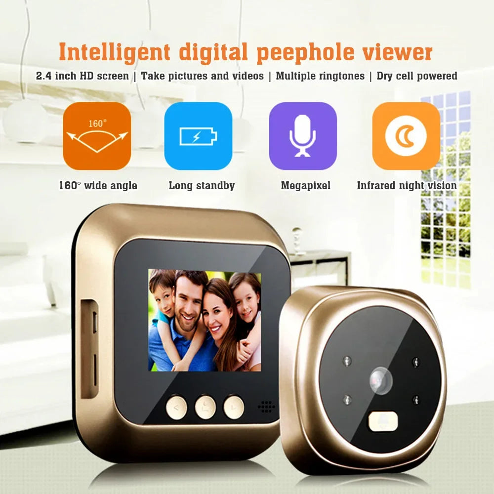 Video Door Peephole Camera with Wireless Monitor & Night Vision