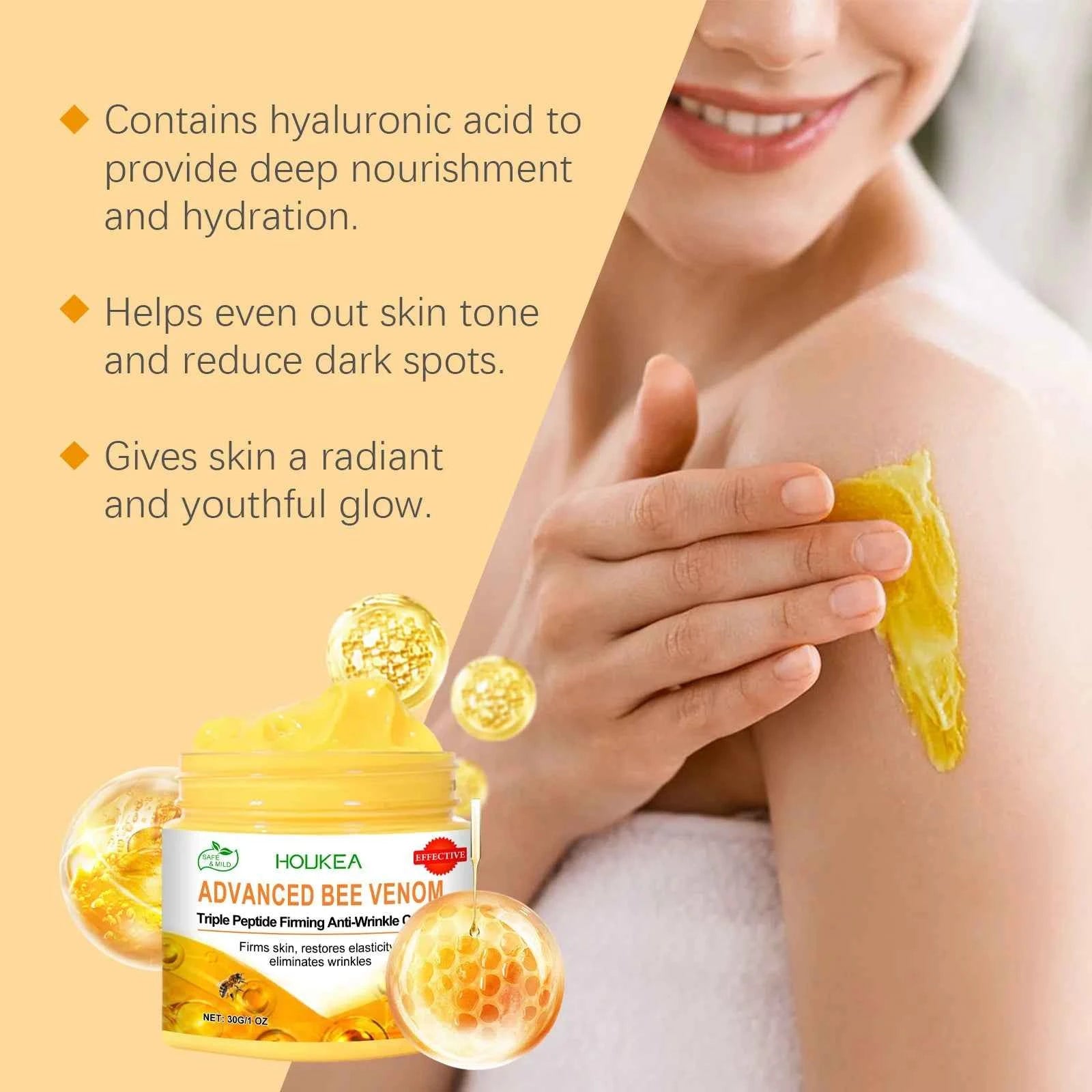 Bee Venom Body Firming Cream Improving Sagging Keep Brighten Light Weight Relax Muscle Improve Elasticity Body Cream Moisturizer