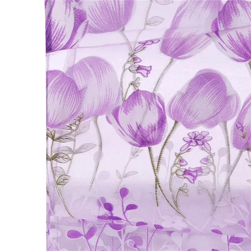 Modern Purple Tulle Curtains - 200x100cm Sheer Voile Drapes - Shello's Creative Boutique
