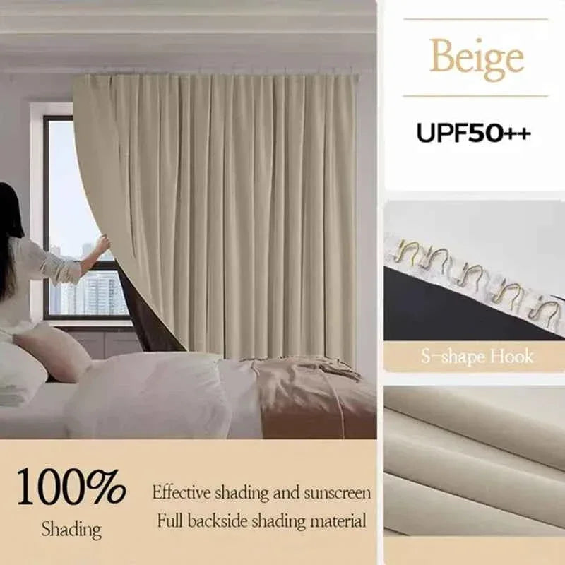 Full Blackout Curtains - Heat Block Sun Protection - Solid Color Drapes for Living Room & Bedroom - Shello's Creative Boutique