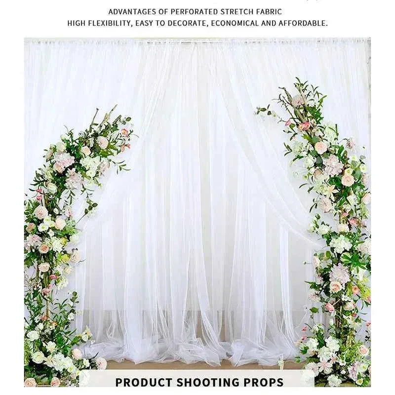 White Sheer Tulle Curtains - Elegant Window Drapes for Living Room & Bedroom - Shello's Creative Boutique