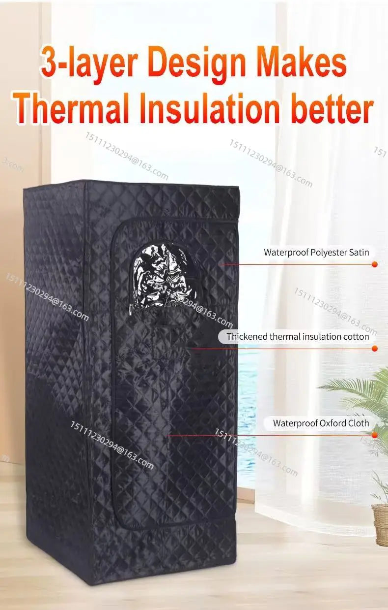 Full Body Steam Sauna Tent – 1-Person Home Spa, 3L Steamer with Remote Control & Timer