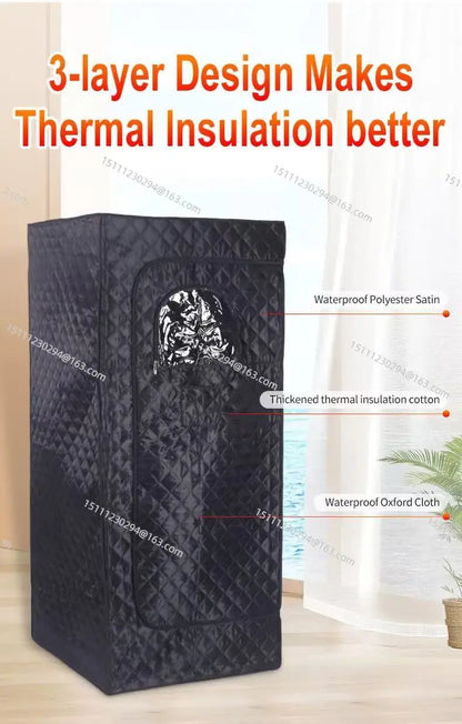 Full Body Steam Sauna Tent – 1-Person Home Spa, 3L Steamer with Remote Control & Timer