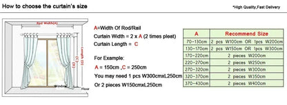 European Modern Blackout Curtains - Luxury Embroidered Tulle Villa Valance for Living Room & Bedroom