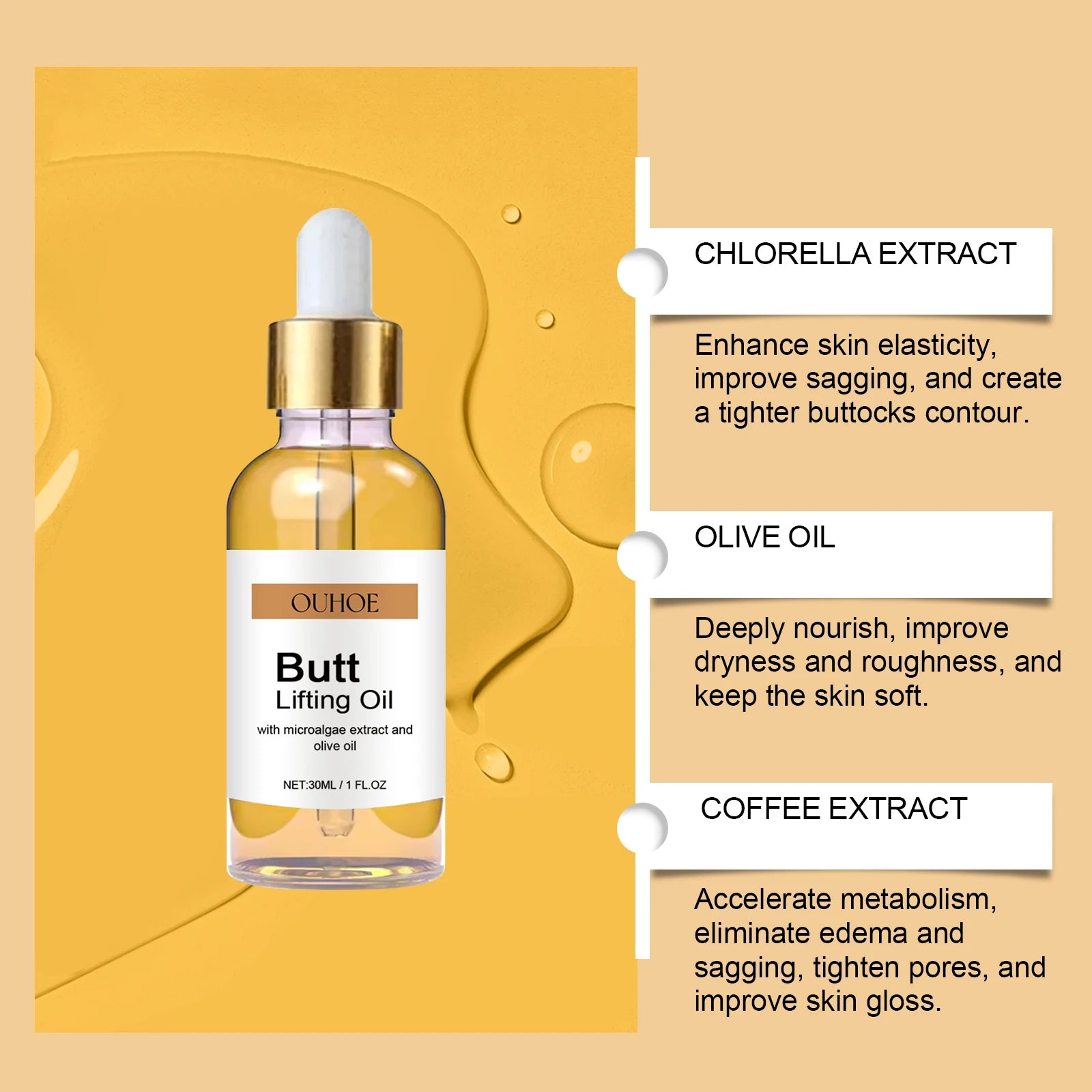 Hip Lifting Oil Buttock Lifting Oil Firming Nourishing Moisturize Tighten Shaper Bum Sexy Body Butt Massage Care Essential Oil - Shello's Creative Boutique