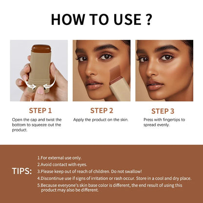 6Color Tinted Foundation Cream Stick Waterproof Lasting Oil-control Cover Acne Makeup Smooth Moisturize Concealer Serum Balm - Shello's Creative Boutique