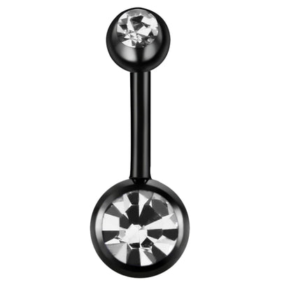 Stainless Steel Cubic Zirconia Drop Navel Ring