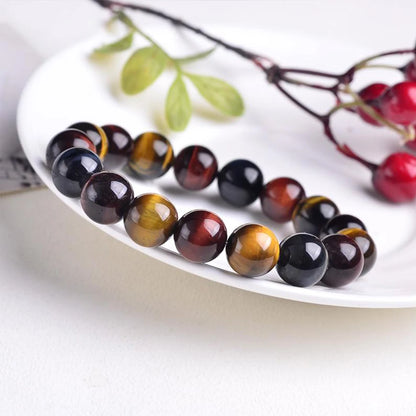 Tiger Eye Crystal Bead Bracelet – Natural Stone Healing Jewellery for Men & Women