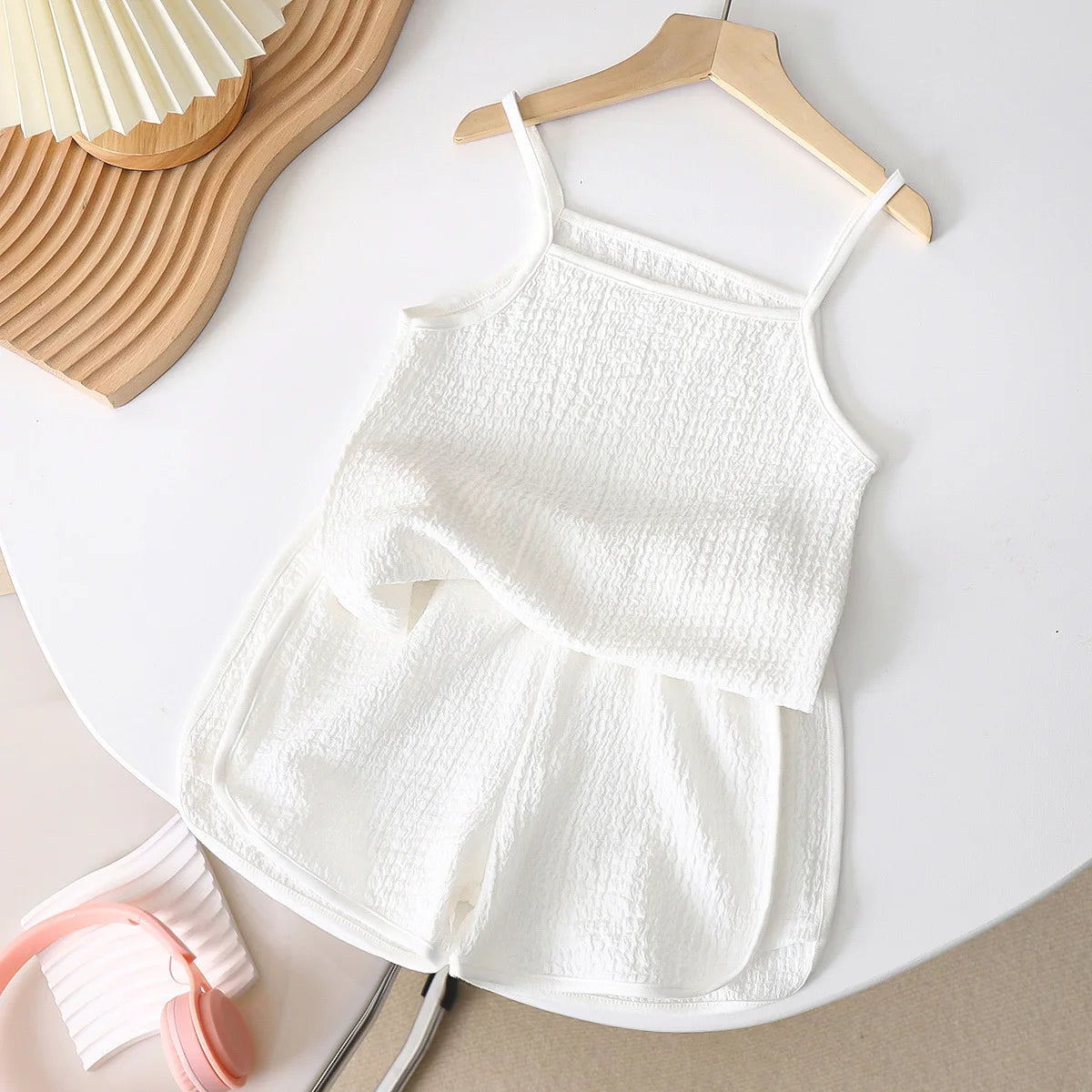 2025 New Girls Suspender Vest Set Summer Baby Thin Style Shorts Girls Clothes Children Clothing Set Shello's Creative Boutique