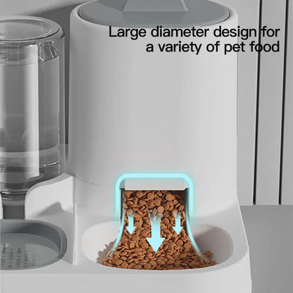 Dual-Purpose Pet Feeder & Water Dispenser - Large Capacity for Dogs & Cats