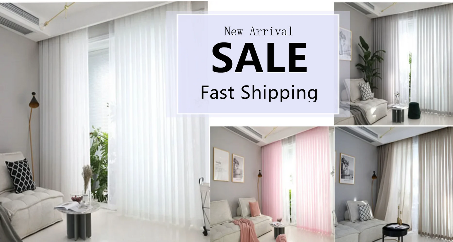 Modern European Luxury Curtains - Blue Velvet Spliced Tassel with Embroidered Tulle