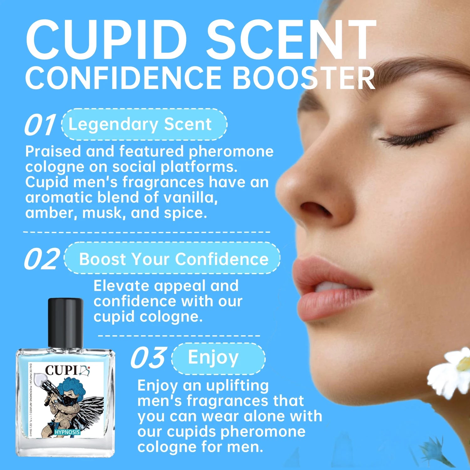 Cupid Hypnosis 2.0 Pheromone Cologne for Men - 50ml (1.7 oz) - Cupid Fragrances room decoration - Shello's Creative Boutique