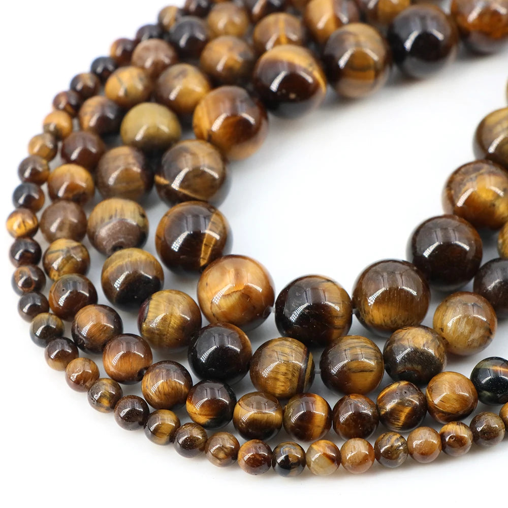 Natural Stone Beads for Jewellery Making – Blue Tiger Eye, Amethyst & Rose Quartz | 4/6/8/10mm