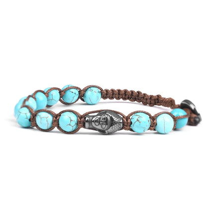 Bracelet Tibetan Buddhism Natural Stone 8mm Beads Red Sandalwood Rosary Healing Meditation Lucky Prayer Bracelet Men Women