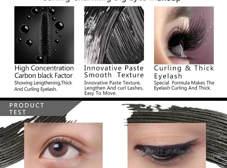 Qibest Silver Tube Mascara Waterproof Long & Curling Black Eyelashes Easy Removal No Dizziness Everlastingly Lasting - Shello's Creative Boutique