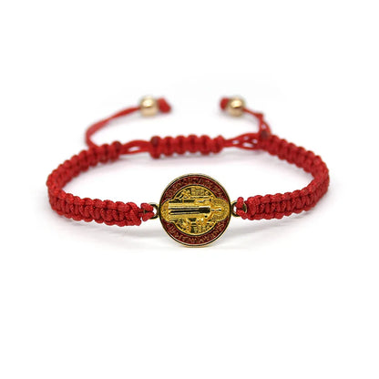 Religious Cross Charm Rope Bracelet – Woven Catholic Jewellery for Men & Women