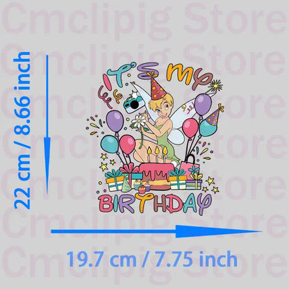 It's my birthday thermo-stickers for children Clothing patches Stitch vinyl stickers iron on transfer Shello's Creative Boutique