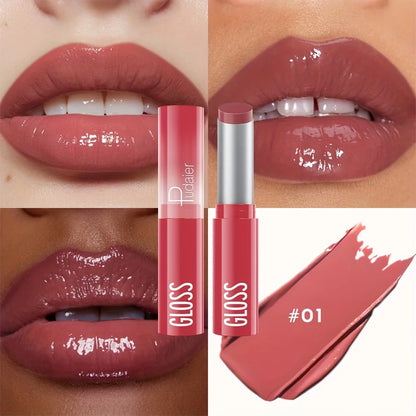 Glass Shine Lip Glaze, Mirror Finish Lipstick, Waterproof, Long Lasting, Non-Transfer, Plumping, Nude Shades - Shello's Creative Boutique