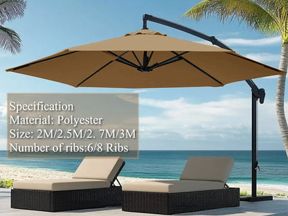 Parasol Replacement Cover – PU-Coated Oxford Waterproof Canopy for 6 & 8 Rib Garden Parasols