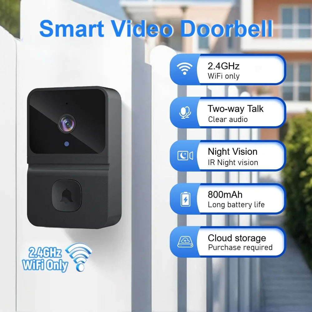 Wireless WiFi Outdoor Doorbell Camera with HD Video, Night Vision & Kement App