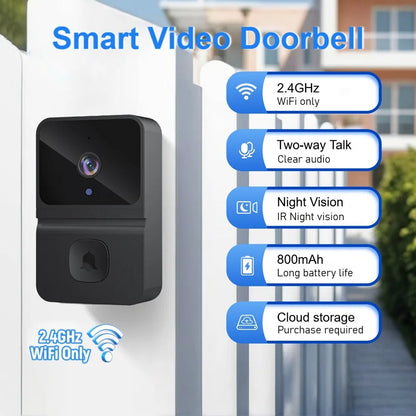 Wireless WiFi Outdoor Doorbell Camera with HD Video, Night Vision & Kement App
