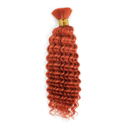 Blonde Highlight Bulk Braiding Hair - Deep Wave Curly Human Hair 100g for Boho Braids - Shello's Creative Boutique