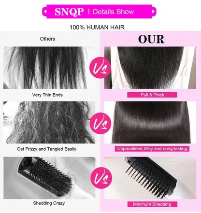 13x4 HD Transparent Lace Frontal - Straight 100% Human Hair Pre-Plucked - Shello's Creative Boutique