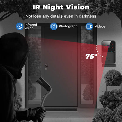 Tuya Smart WiFi Video Doorbell with HD Camera & Night Vision