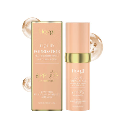 Liquid Face Foundation Spf 50 Temperature Change High Coverage Makeup Base Waterproof Hydrating Foundation Cosmetics Makeup - Shello's Creative Boutique