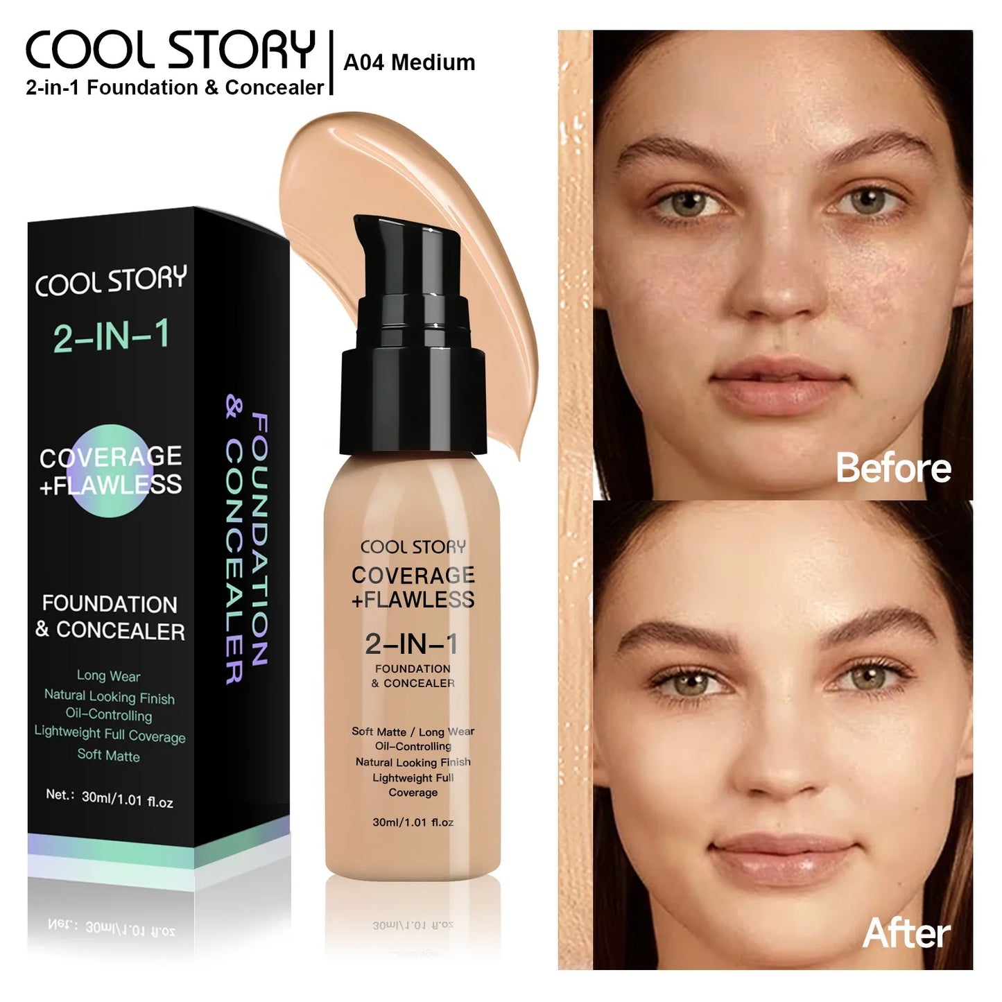 10 Color Lasting Face Foundation Cream Oil-Control Matte BB Cream Liquid Full Coverage Waterproof Hydrating Brighten Concealer - Shello's Creative Boutique