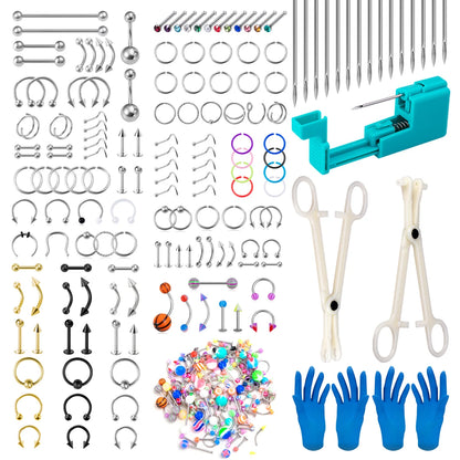 Body Piercing Jewellery Kit – Stainless Steel & Acrylic