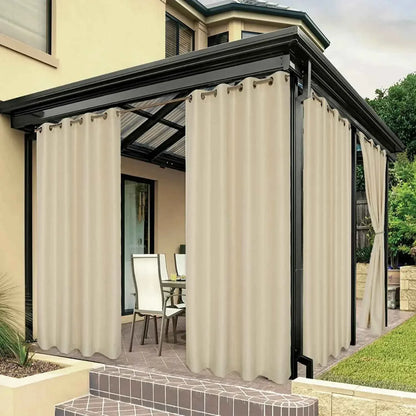 Waterproof Outdoor Curtains - UV Resistant Privacy Drapes for Patio Pergola Terrace - Shello's Creative Boutique