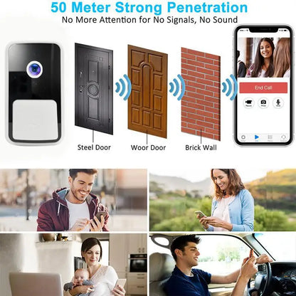M5 Smart WiFi Video Doorbell Camera with IR Night Vision & Alarm