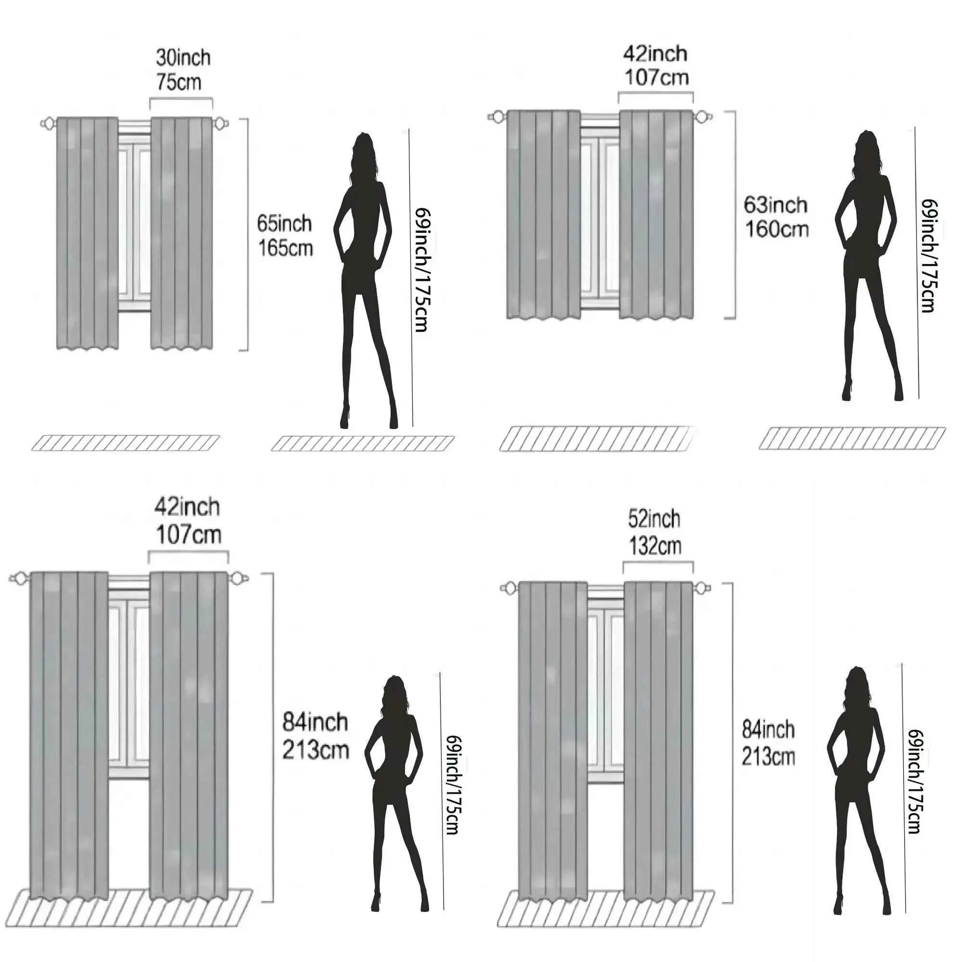 Elegant Red Curtains - Modern Geometric Pole Pocket Drapes for Bedroom & Living Room, 2 Panels