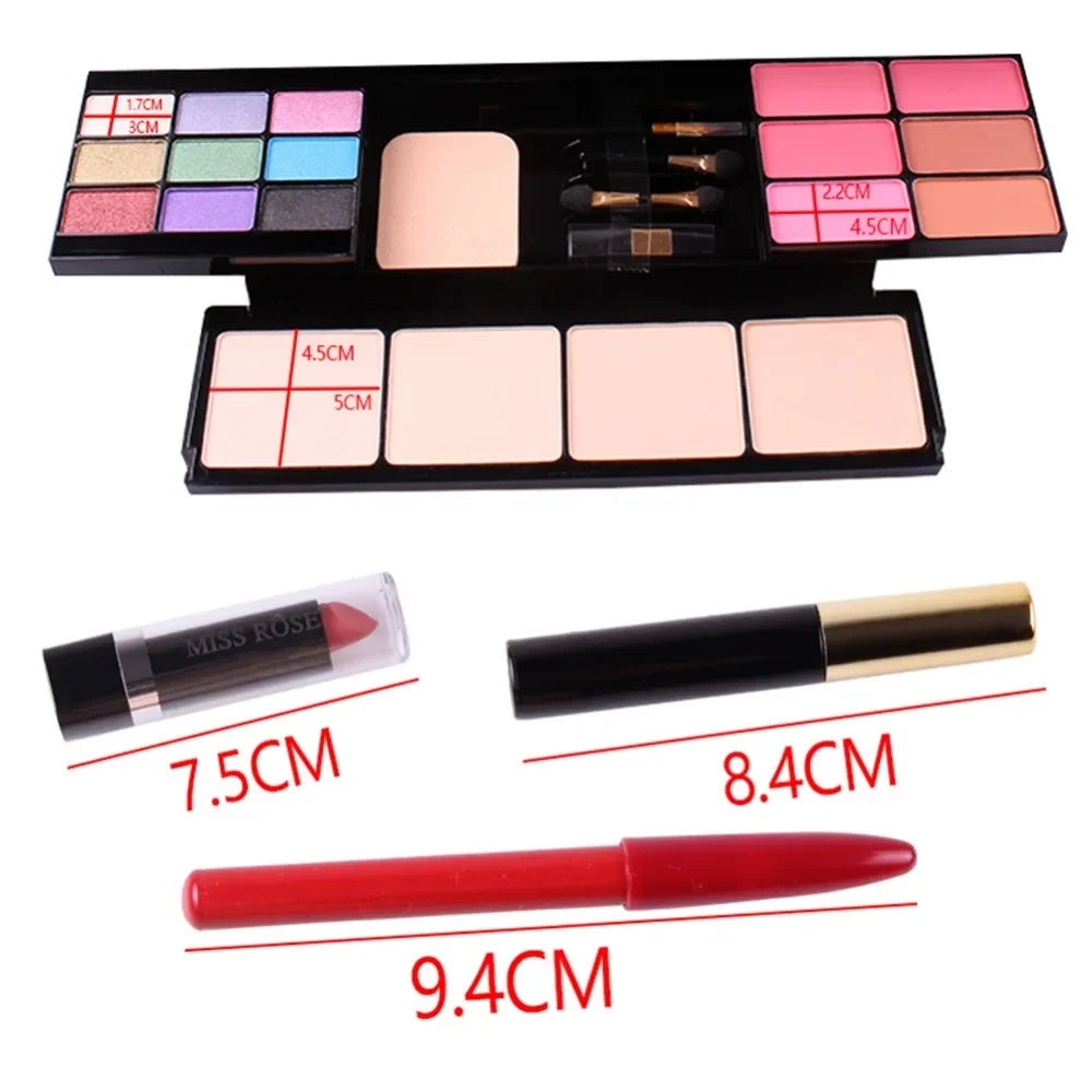 MISS ROSE Makeup Set Box Professional Eyeshadow Lip Gloss Stick Foundation Blush Powder Makeup Kit Maquiagem Cosmetics - Shello's Creative Boutique