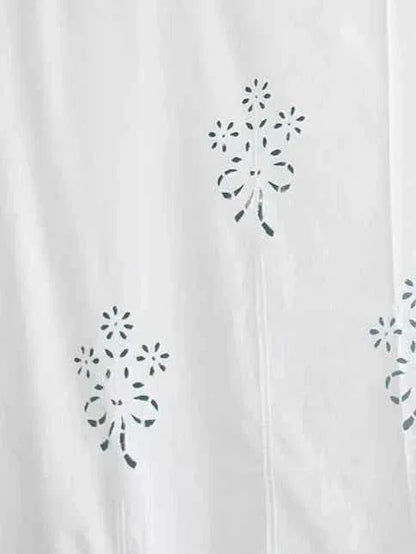 Handmade Linen Curtains - Minimalist Hollowed Threading for Kitchen, Bathroom & Partition - Shello's Creative Boutique