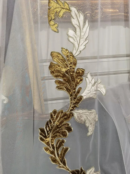 European Luxury Villa Curtains - French Velvet Embroidered Drapes - Shello's Creative Boutique