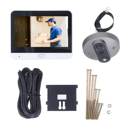 3MP WiFi Peephole Door Camera with 4.3 Inch Screen, Night Vision & PIR Detection