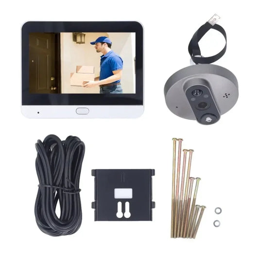 3MP WiFi Peephole Door Camera with 4.3 Inch Screen, Night Vision & PIR Detection